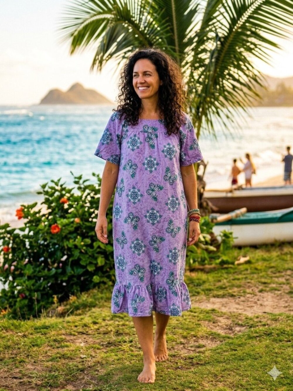 Sara Morgan Floral Print Shift Dress Purple Size M Vacation Summer Beach Coastal